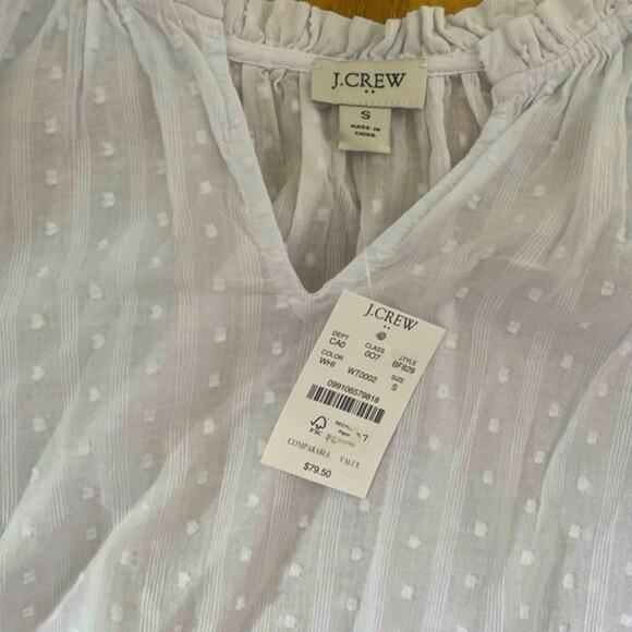 J. Crew NWT White artist top Textured Fabric 100% Cotton  XS 79.00 - Picture 4 of 7